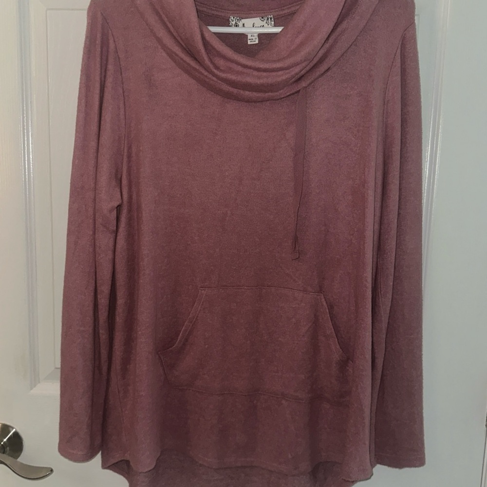 Elegant Cowl Neck Sweater - Dusty Rose